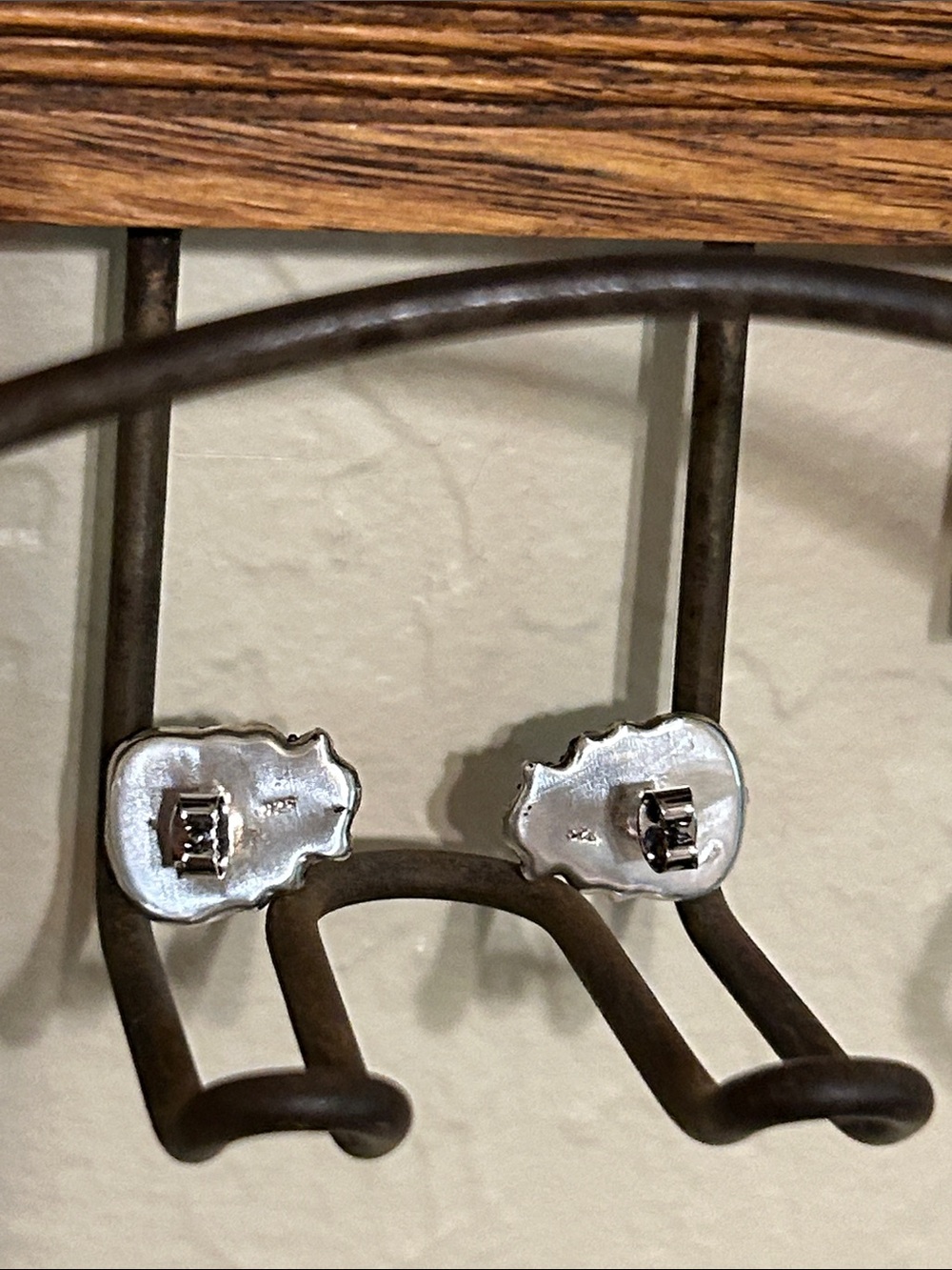 Sugar Skull/sterling silver pierced earrings - Picture 3 of 3